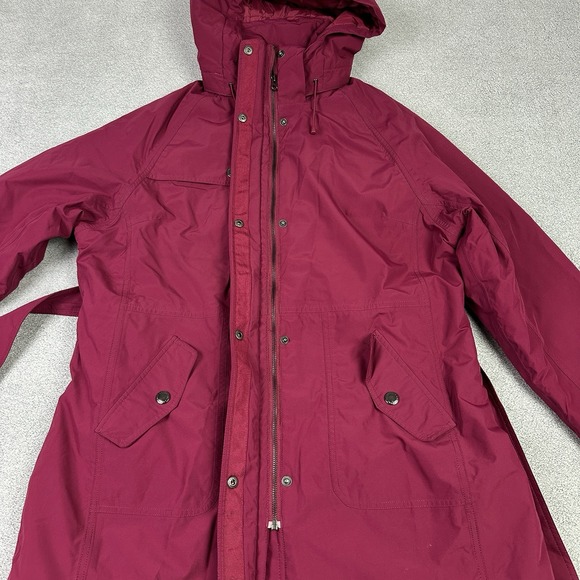 Lands End Jacket Womens L 14–16 Plum Parka Insulated Belted Winter Coat READ - Picture 5 of 16